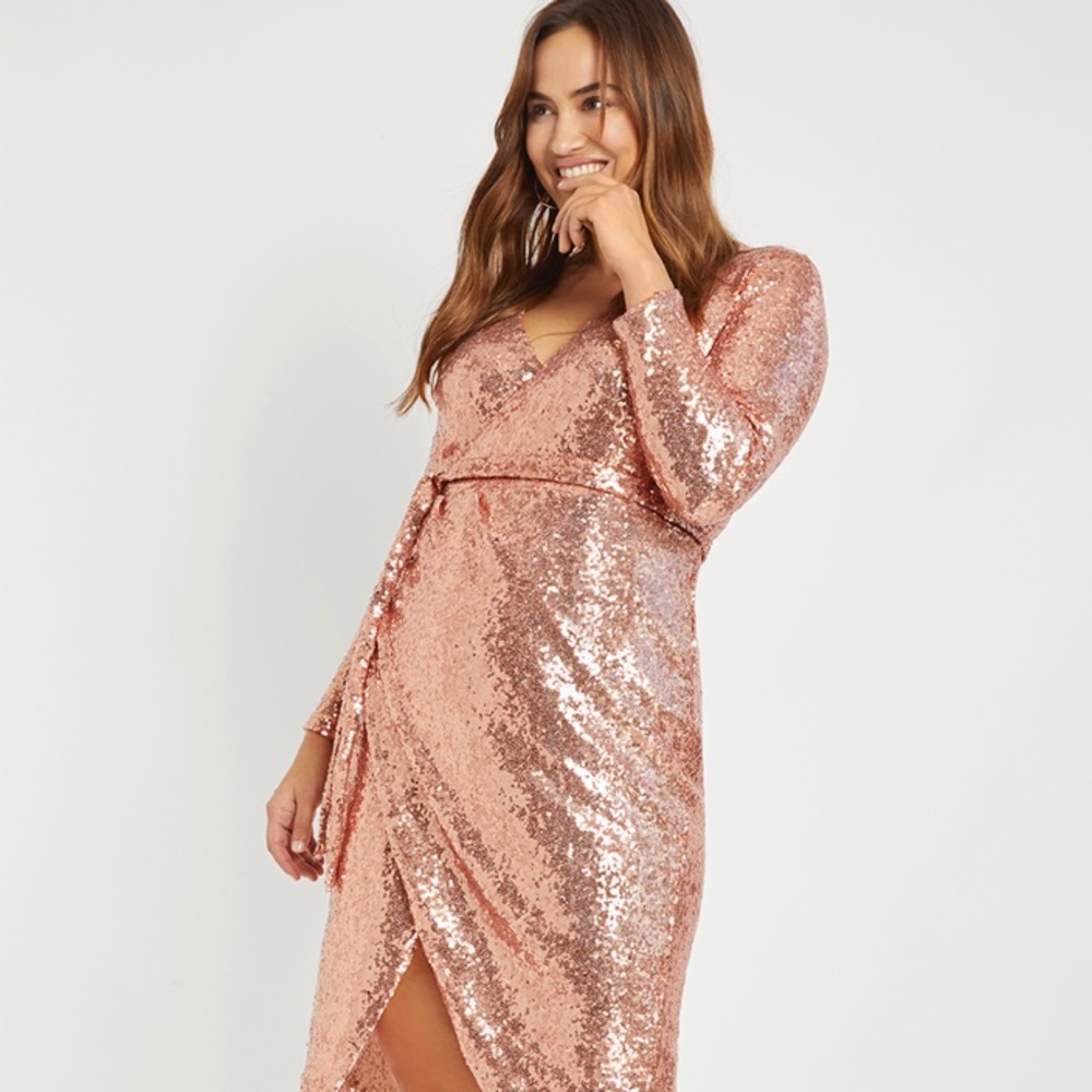 NWT Eloquii sequin wrap dress